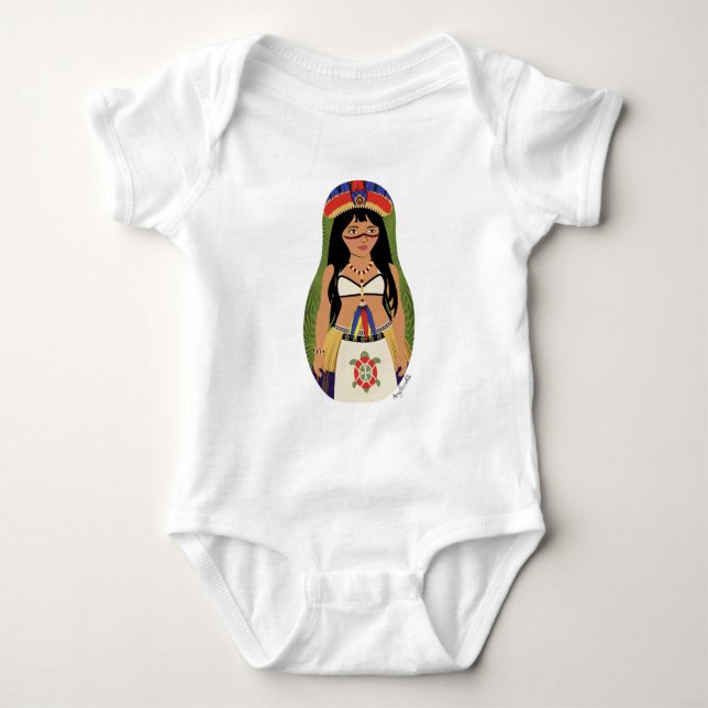 Taíno of Boriken, Puerto Rican Matryoshka Baby Bodysuit (Front)