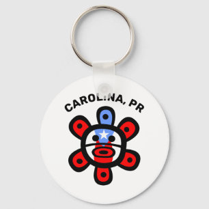 Taino Sun Puerto Rico Flag Custom Town Key Ring