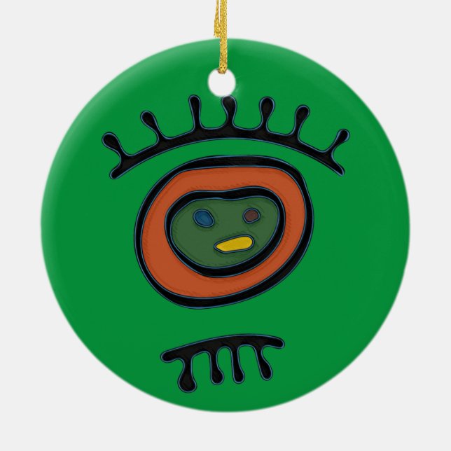 Taino Symbol Circle Ornament (Back)