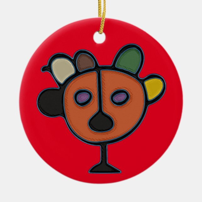 Taino Symbol Circle Ornament (Front)