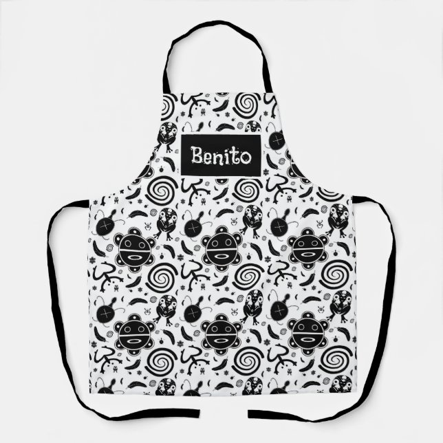 Taino Symbols Puerto Rico Culture Apron (Front)