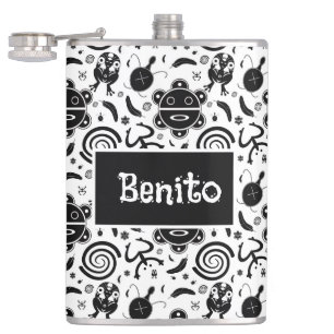 Taino Symbols Puerto Rico Culture Hip Flask