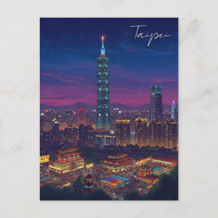 Taipei 101 Taiwan at Night Postcard