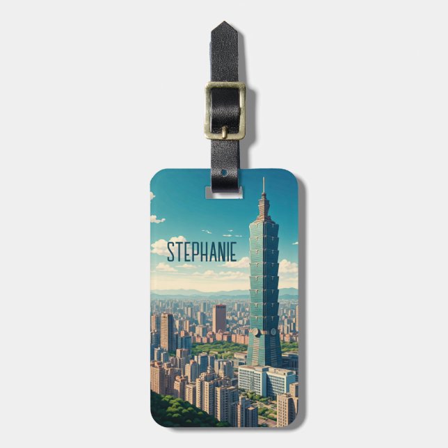 Taipei 101 Taiwan Luggage Tag (Front Vertical)