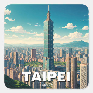 Taipei 101 Taiwan Square Sticker