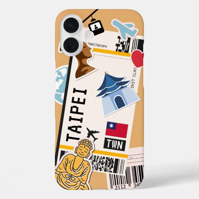 Taipei Boarding Pass Adventure Phone Case (Back)