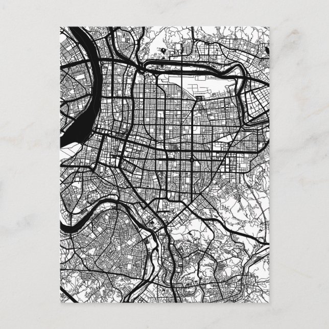Taipei City Taiwan Map Postcard (Front)