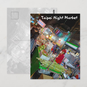 Taipei Night Market Taiwanese Culture Travel Postcard