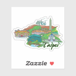 Taipei Seal Sticker Round Flag For Laptop Book..