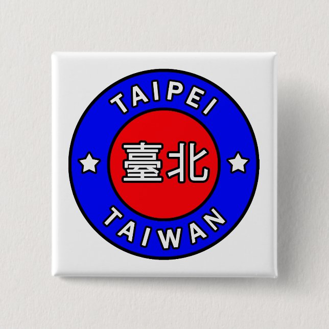 Taipei Taiwan 15 Cm Square Badge (Front)