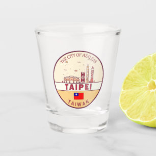 Taipei Taiwan City Skyline Emblem Shot Glass