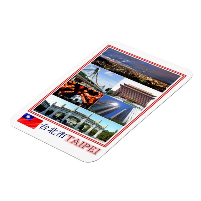 Taipei - Taiwan - Republic of China - Mosaic - Mag Magnet (Left Side)