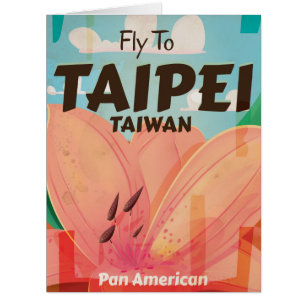 Taipei, Taiwan Vintage Travel Poster
