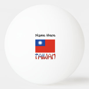 Taiwan and Taiwanese Flag Personalised Ping Pong Ball