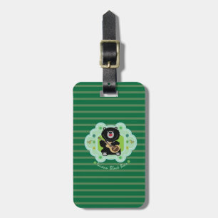 Taiwan black bear plays guitar illustration luggage tag
