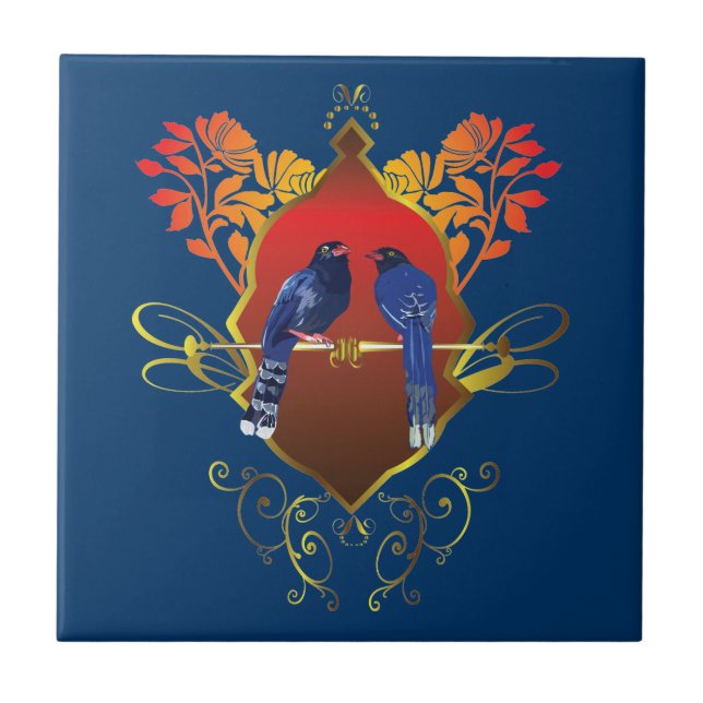 Taiwan Blue Magpie Tile (Front)