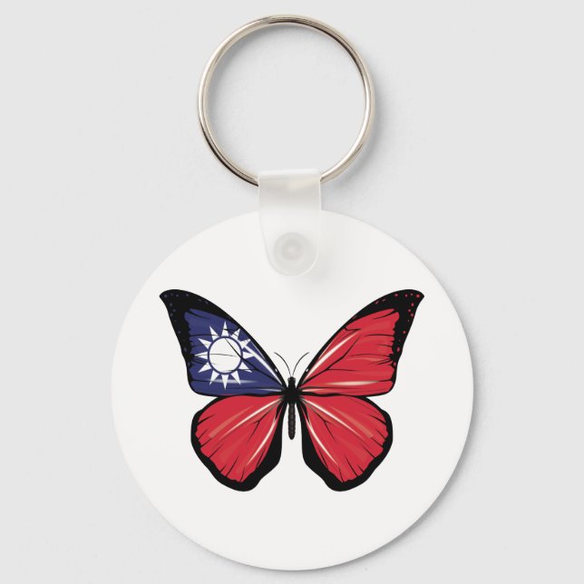 Taiwan Butterfly Flag Key Ring (Front)