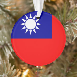Taiwan Flag 台灣國旗 Republic of China, Táiwān Guóqí  Ornament
