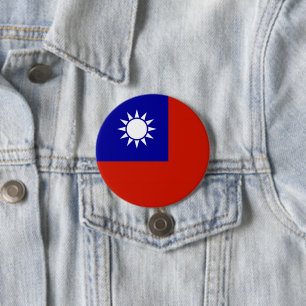 Taiwan flag 7.5 cm round badge