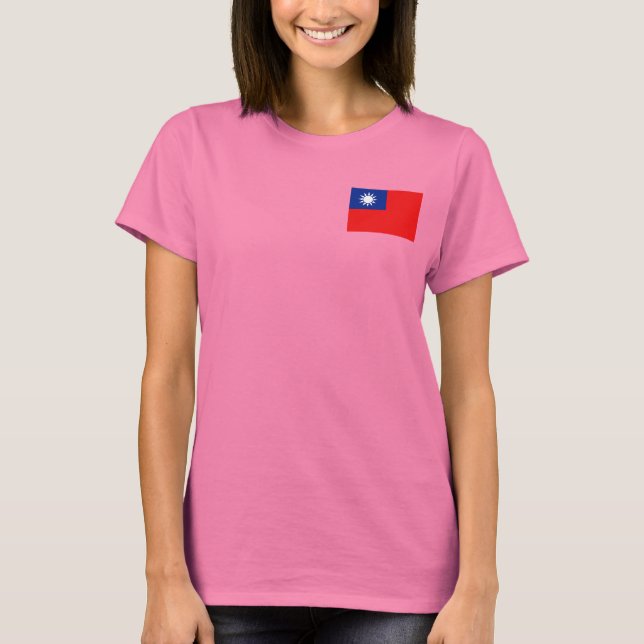 Taiwan Flag and Map dk T-Shirt (Front)