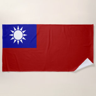 Taiwan flag beach towel