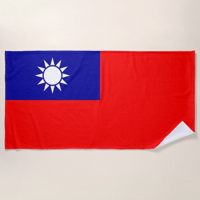 Taiwan Flag Beach Towel (Front)