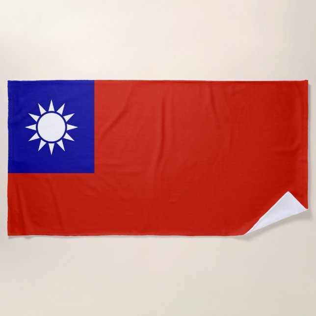 Taiwan flag beach towel (Front)