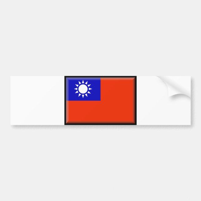 Taiwan Flag Bumper Sticker (Front)