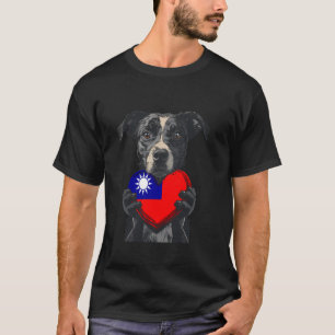Taiwan Flag Dog Heart Taiwanese Roots Taiwanese Pr T-Shirt