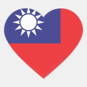 Taiwan Flag Heart Sticker