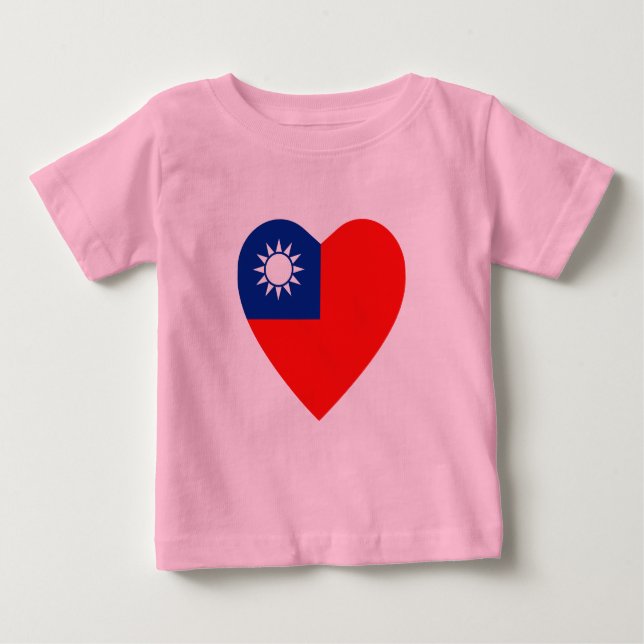 Taiwan Flag Heart T-Shirt (Front)