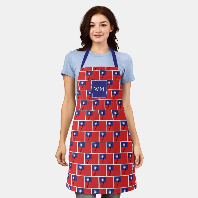 TAIWAN FLAG MAP | Monogram | Taiwanese Apron (Worn)