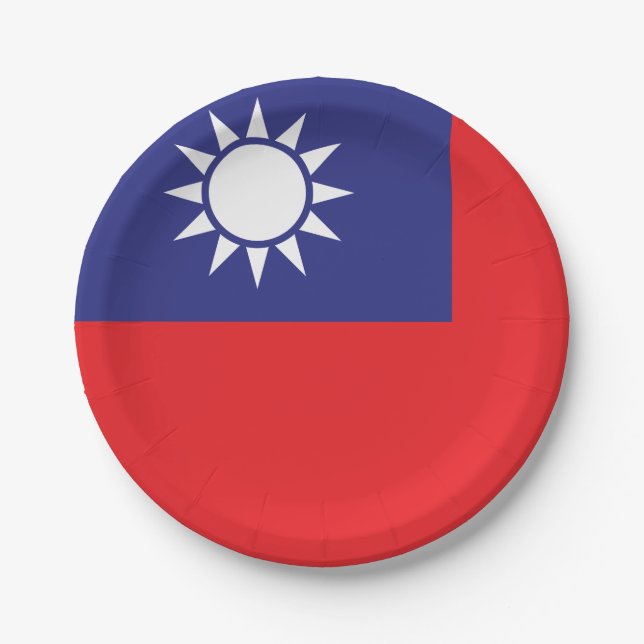 Taiwan Flag Paper Plate (Front)