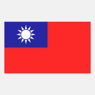 Taiwan Flag Rectangular Sticker