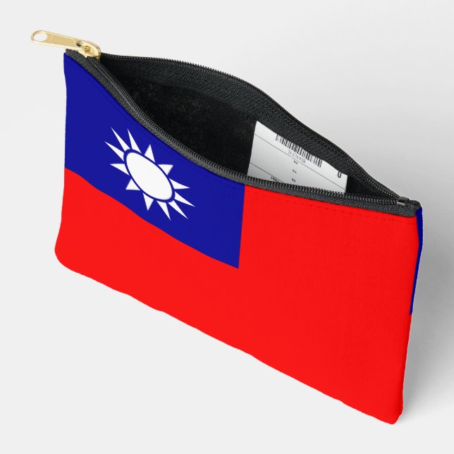 Taiwan Flag: Republic of China, Chinese Taipei Accessory Pouch (Open)