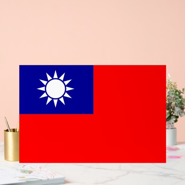 Taiwan Flag: Republic of China, Chinese Taipei Acrylic Sign (Wedding)