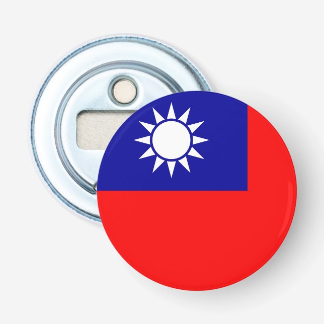 Taiwan Flag: Republic of China, Chinese Taipei Bottle Opener (Front)