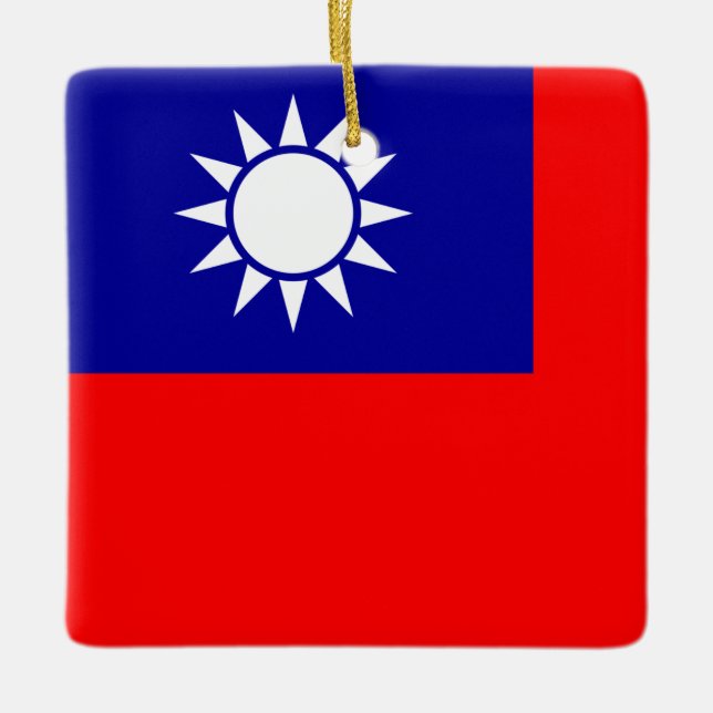 Taiwan Flag: Republic of China, Chinese Taipei Ceramic Ornament (Front)