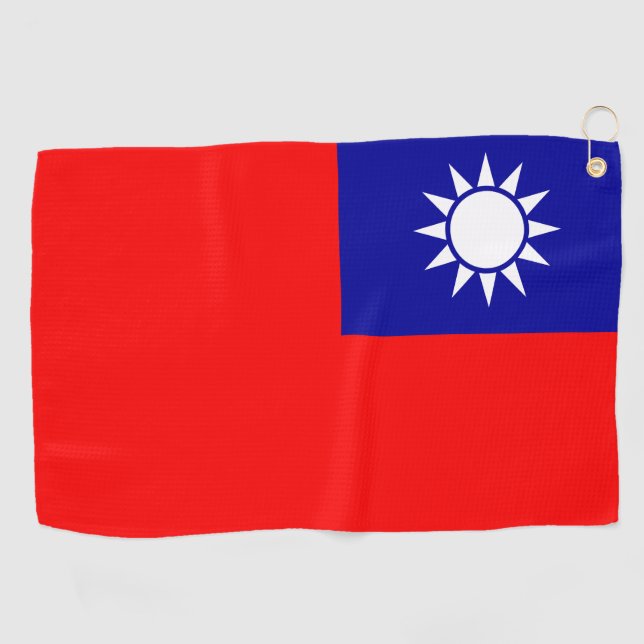 Taiwan Flag: Republic of China, Chinese Taipei Golf Towel (Horizontal)