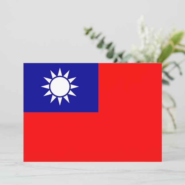 Taiwan Flag: Republic of China, Chinese Taipei Invitation (Standing Front)