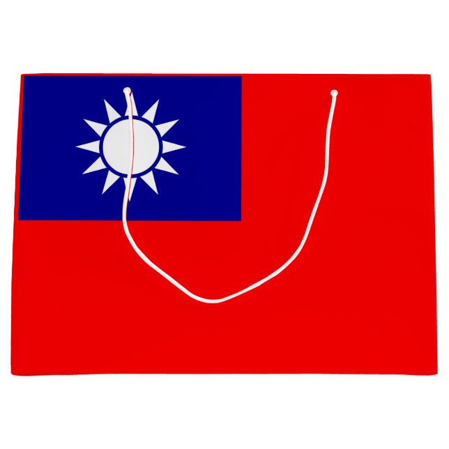 Taiwan Flag: Republic of China, Chinese Taipei Large Gift Bag (Front)
