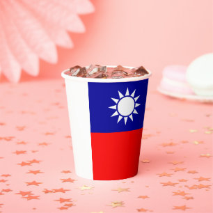 Taiwan Flag: Republic of China, Chinese Taipei Paper Cups