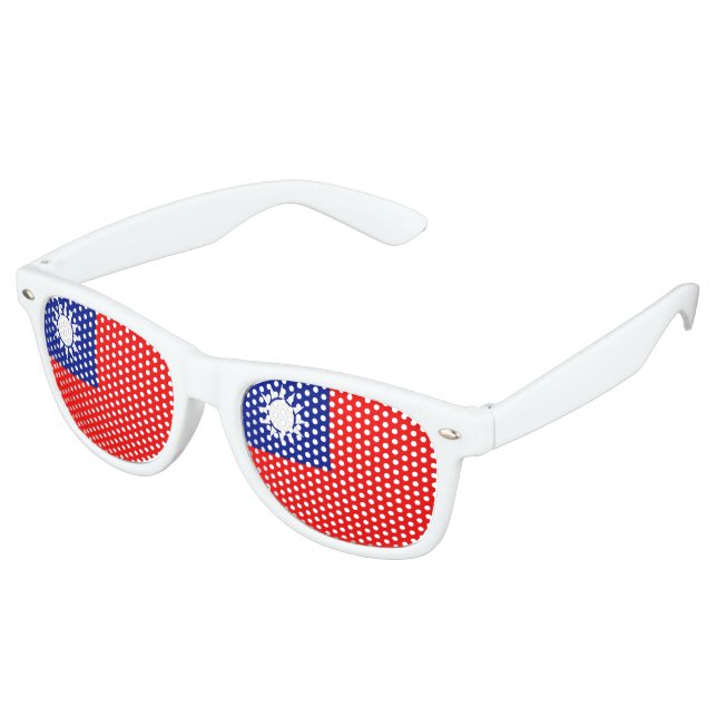 Taiwan Flag Retro Sunglasses (Angled)