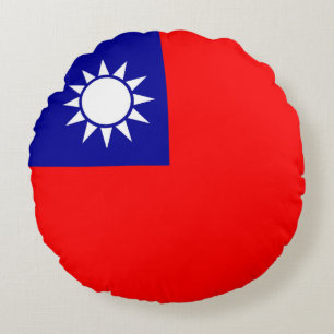 Taiwan Flag Round Cushion