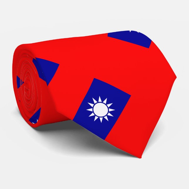 Taiwan Flag Tie (Rolled)