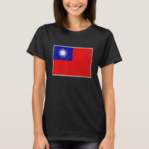 Taiwan Flag With Vintage National Taiwanese Colour T-Shirt