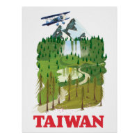 Taiwan landscape travel poster