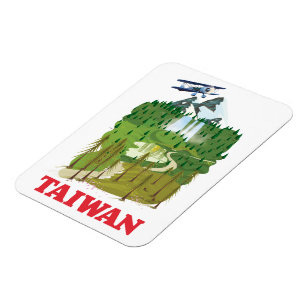 Taiwan landscape travel poster magnet