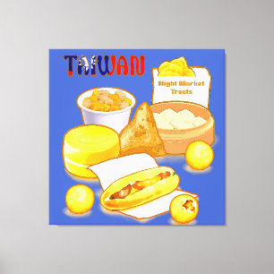 Taiwan Night Market Treats - Dim Sum Taro Balls Canvas Print
