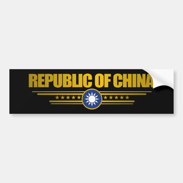 Taiwan (Republic of China) Flag Bumper Sticker (Front)